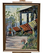 P. Clair – Scène de Rue Parisienne Marche Aux Fleurs – Huile Sur Toile, Signé, R