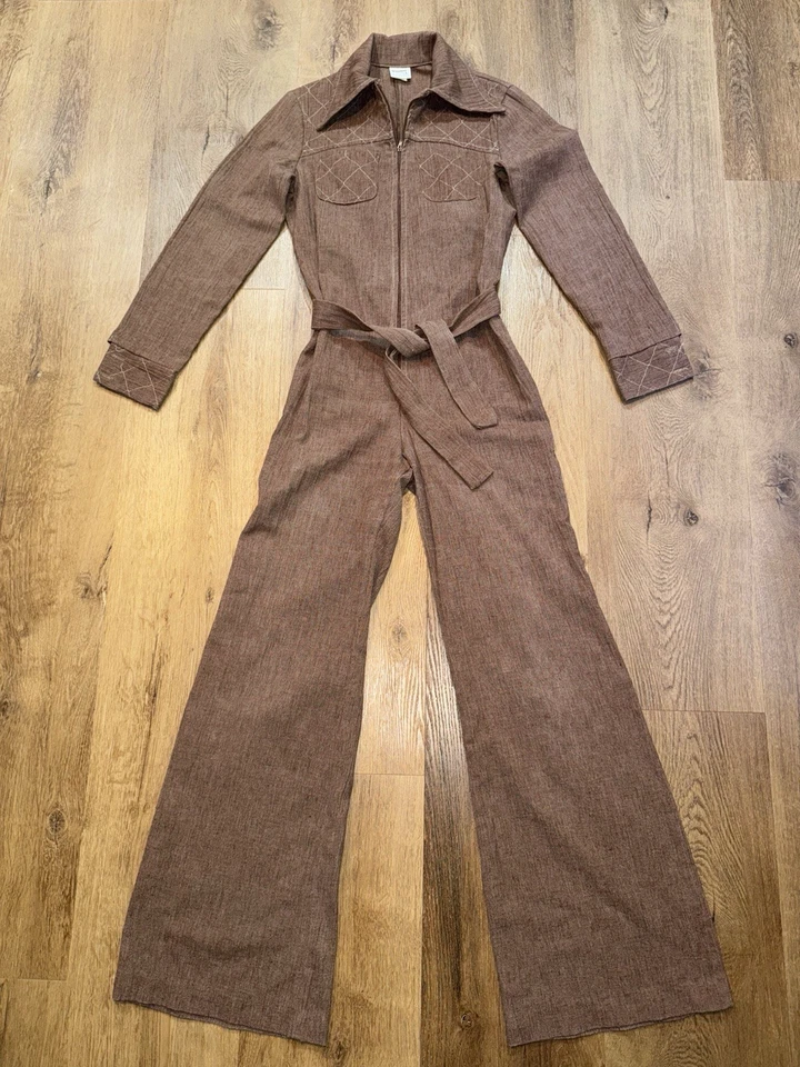 Mono de Colección Años 60 70 Campana Parte Inferior Una Pieza Ocio Salto Traje Disco Mod Para Mujer 7 Foto 2 de 4