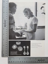 Vintage De Beers Diamond Jewelry Print Ad Engagement Ring Advertisement