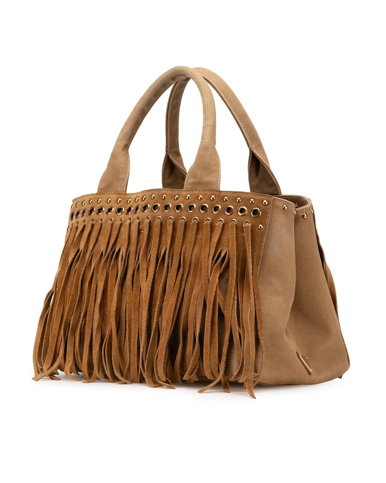 Preloved prada Fringe Suede Messenger Bag Women Brown Satchel One Size Foto 2 de 4