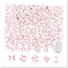 200 Pieces of 10mm Baseball Beads for Jewelry Making