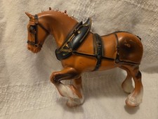 Vintage 1960s Anheuser Busch Clydesdale Horse Plastic Figurine 9-1/2" x 7-1/2"
