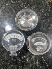 Airguide Boat Speedometer 1000 RPM Tachometer Sears Mph Lot 45 Hot Rod Gauge