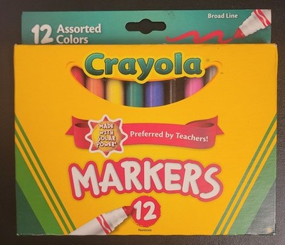 5 Boxes Crayola Broad Line Markers 12 Ct Assorted Colors New Unopened Nontoxic