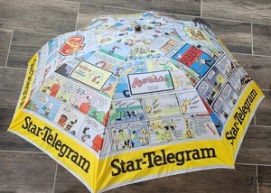 Vintage Fort Worth Star Telegram 2002 Newspaper Comics Large Umbrella