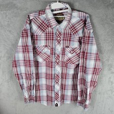 Rafter C Cowboy Collection Mens Pearl Snap Shirt Western Red Paisley Size XL