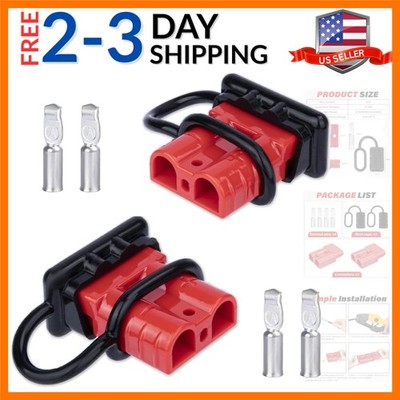 2 Pack 50 Amp Battery Quick Connect Disconnect Plug Kit, Compatible with Ande...