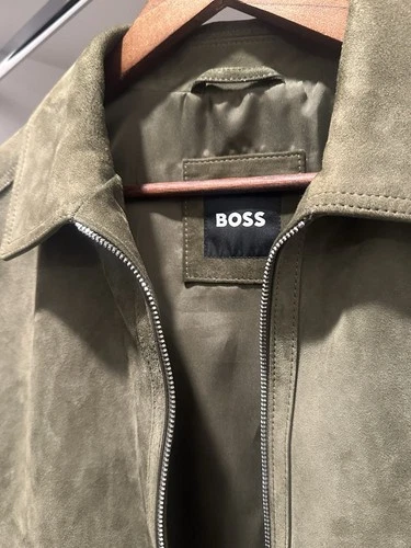 BOSS Light Green authentic Suede Zip Jacket Mens 38R image 2