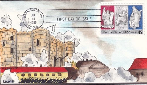 French Revolution FDC, HP Ricale, Airmail C120