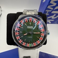 MARK FAIRWHALE Stainless Steel Roulette Dial Rotatable Luminous Quartz Watch