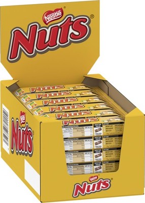 NESTLÉ Nuts Schokoriegel Haselnuss Karamell Milchschokolade 24er Pack 24x42g
