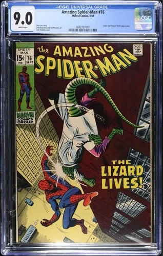 AMAZING SPIDER-MAN #76 CGC 9.0 WP Lizard Appearance Stan Lee John Romita