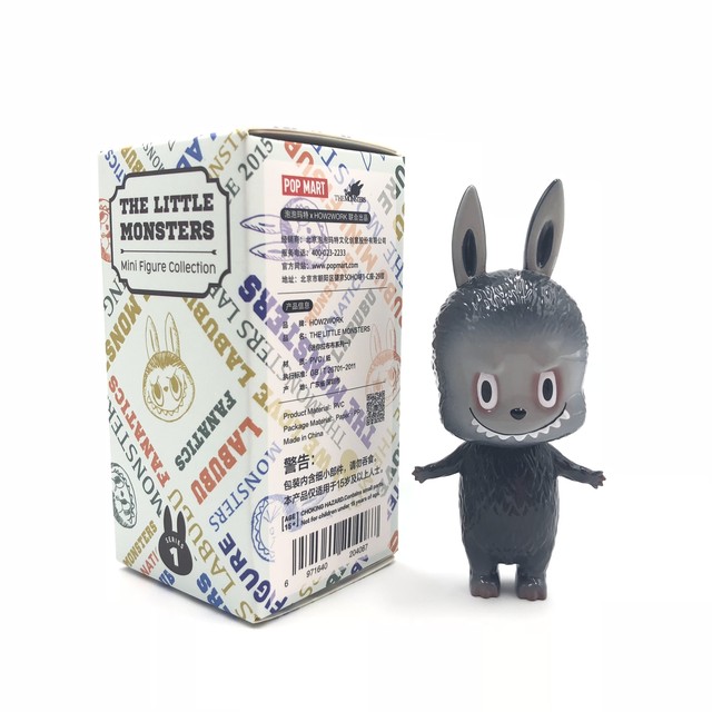 HOW2WORK The Little Monsters Labubu Mini Figure Designer Toy Figurine Gray | eBay