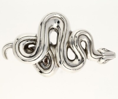 Vintage Barry Kieselstein-Cord Snake Belt Buckle Sterling  display picture 3