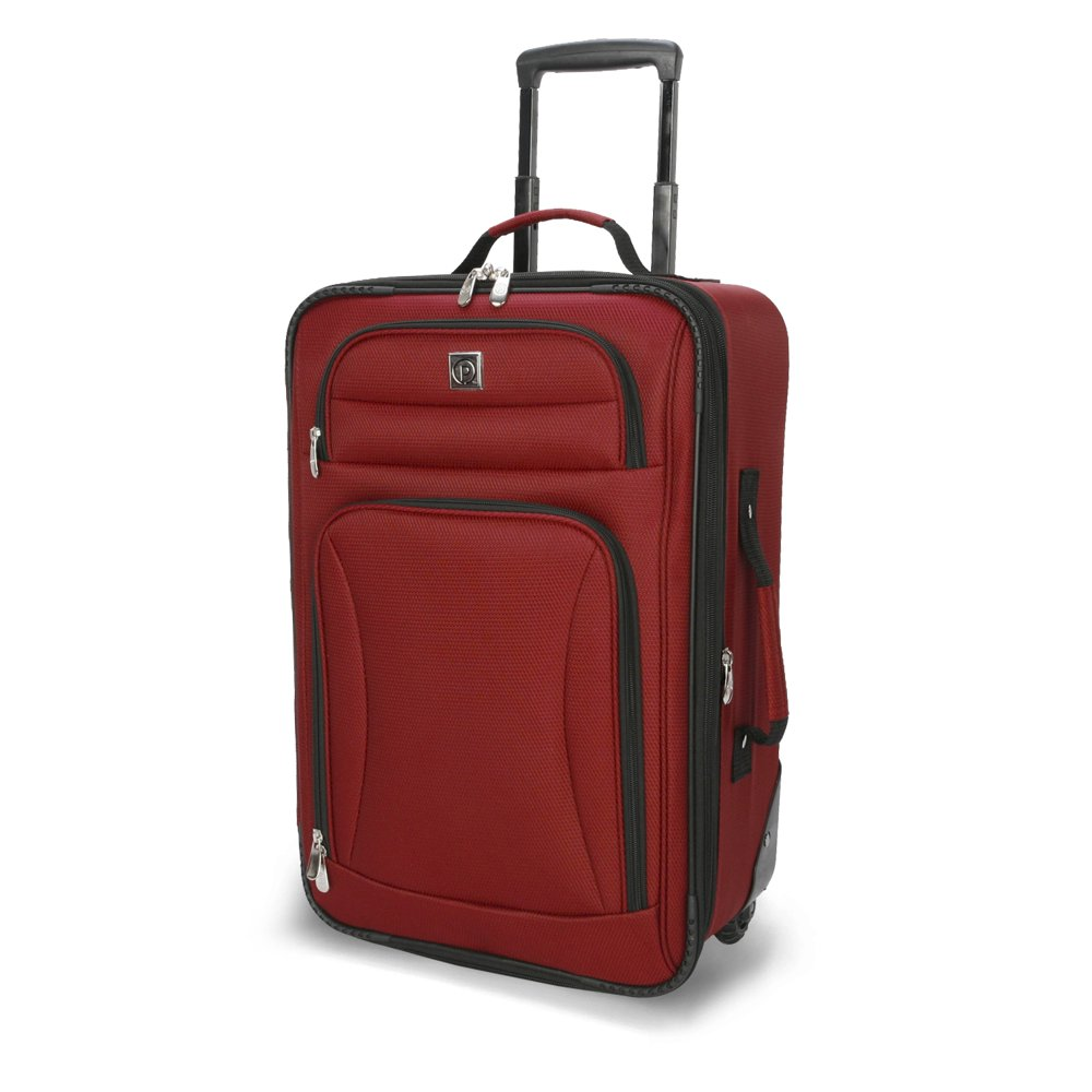 CARRY-ON LUGGAGE 21-Inch Upright Lightweight Skate Wheels Black/Red Available-image