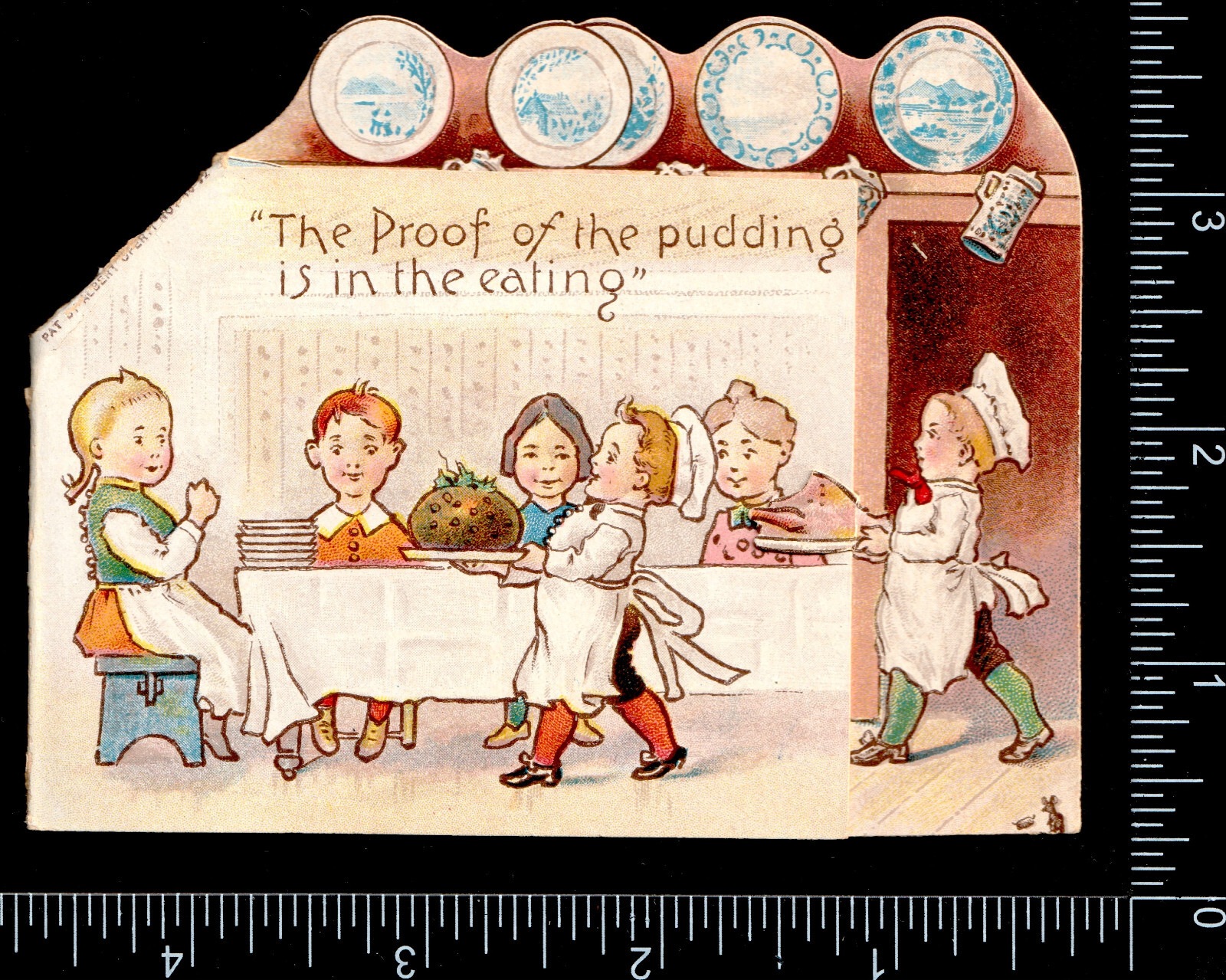 Abram Cox Novelty Stove Range Kitchen Pudding Pop-Up Delft 3D Trade Card SR.H.ns