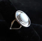Vtg Navajo Opal Shadowbox Silver RING, Size 6.5, Native American Unmarked D59