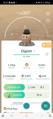 Pokemon Go Shiny Diglett Top Hat 