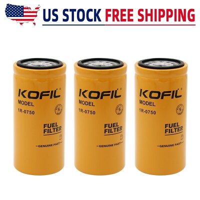 3-piece 1R-0750 Fuel Filter Fits CAT 3304,3306,3406,3114,3116 Diesel Engine