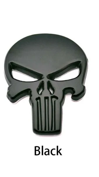 Punisher Totenkopf Aufkleber Skull Sticker Emblem Schädel Rächer Alu Moped Black - Bild 1 von 1