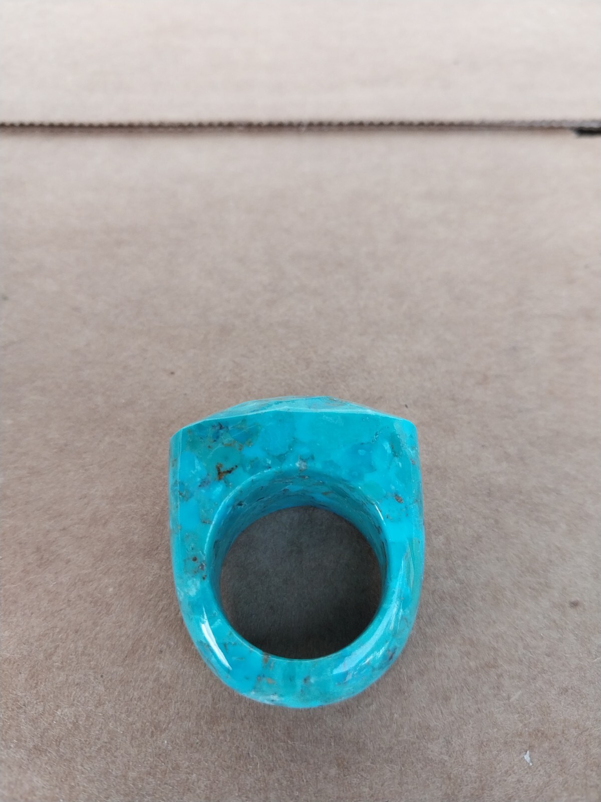 Vintage Solid Turquoise Gemstone Statement Ring S… - image 7