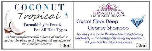 Tropical Coconut Brazilian Keratin Blow Dry Straight Hair Treatment DIY Home Kit - Picture 5 of 7
