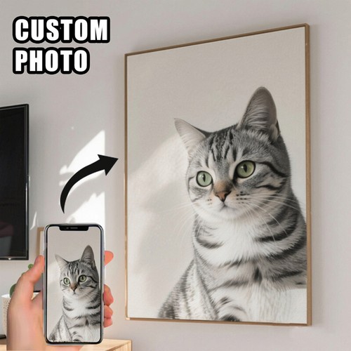 Personalised Canvas Photo Customized Poster Art Family Photo Print Picture - Bild 9 von 60