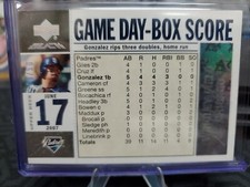 2007 Upper Deck Black ADRIAN GONZALEZ Game-Day Box Score Auto #'d 6/50 Autograph
