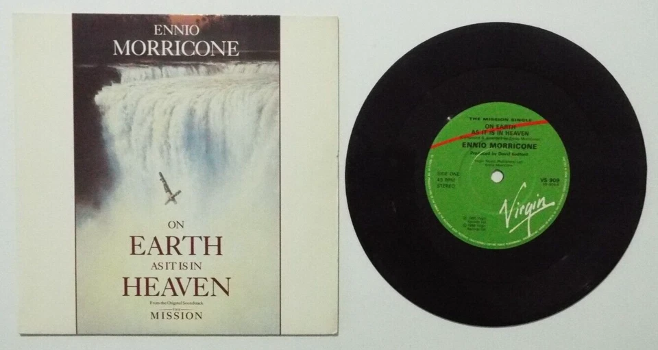 Ennio Morricone On Earth As It Is In Heaven 7” Single The Mission A1U B1U - EX Foto 2 de 3