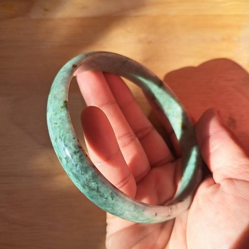 Jadegrün Armreif Natur Burmese Armreif Armband Große Größe 84,5 mm. B002 - Bild 7 von 12
