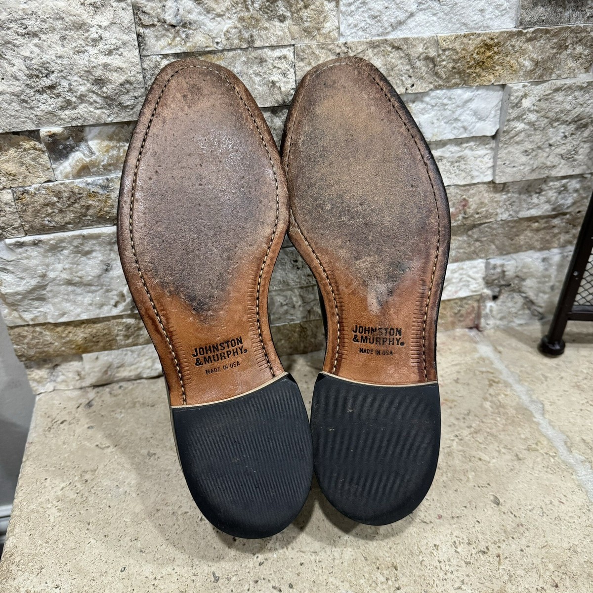 Johnston Murphy Crown Aristocraft Black Leather Georgetown II