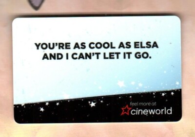 CINEWORLD ( UK ) You're as Cool as Elsa ( 2017 ) Gift Card ( $0 )