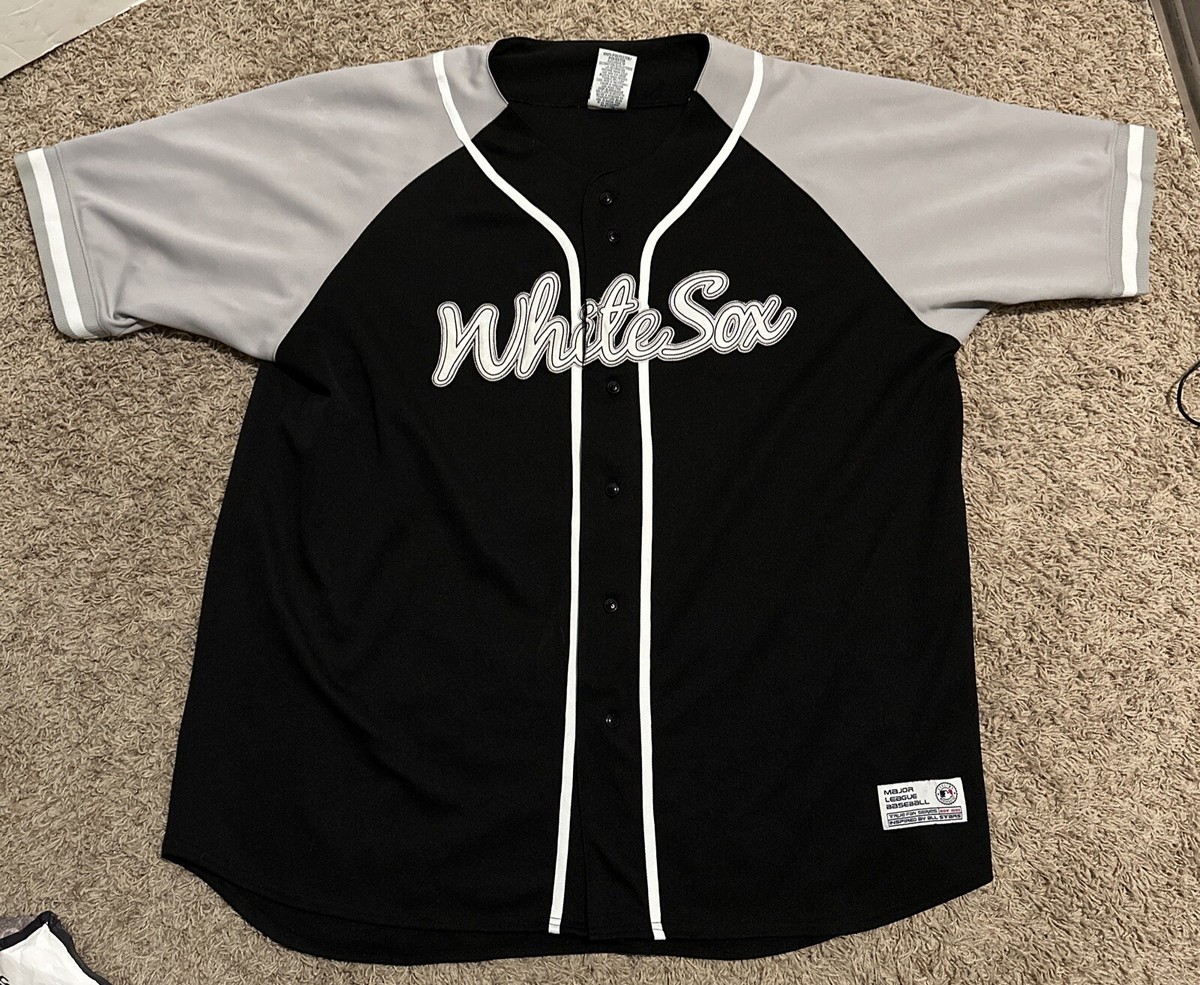 VTG Chicago White Sox Baseball Jersey Mens XXL Black Sewn True Fan