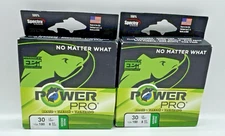 Lot Of 2- Spectra Power Pro Braided Fishing Line - Moss Green 30lb Test - 150yd