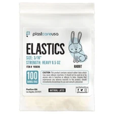 plastcareusa ELASTICS 3/16" Rabbit, Medium 4.5 oz Elastic Bands, Yellow, 100/Bag