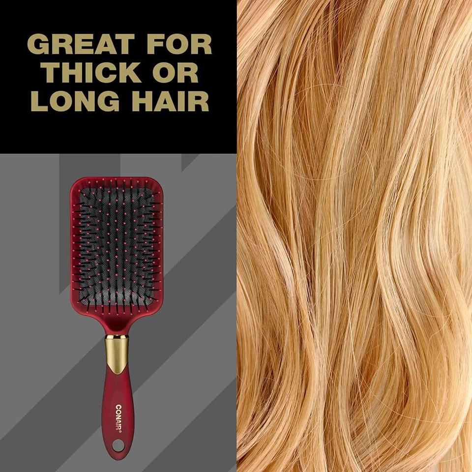 Conair Velvet Touch Hairbrush for Thick Hair, Detangler Brush with Nylon Bristle - Image 3 of 4