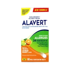 Alavert Allergy Disintegrating Citrus Burst 10mg Antihistamine 60 Tablets