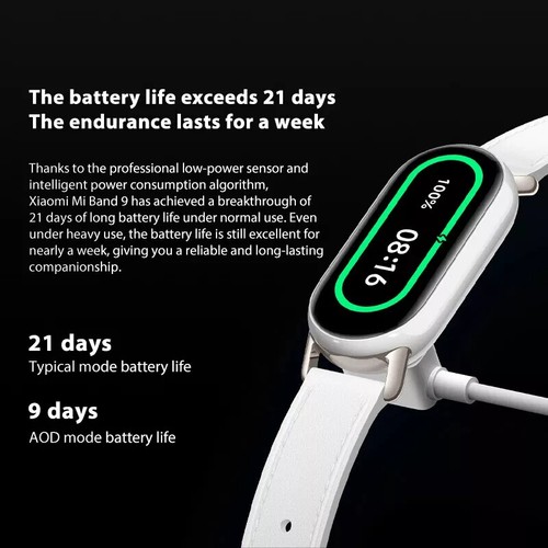 Xiaomi Mi Band 9 AMOLED Smart Bracelet Wristband 21 Days Battery Life - 第 4/19 張圖片