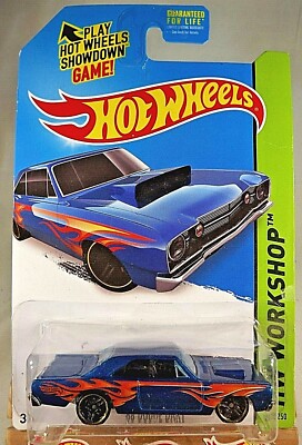 2014 Hot Wheels #211 HW Workshop-Heat Fleet '68 DODGE DART Blue Variant wBlkPR5s