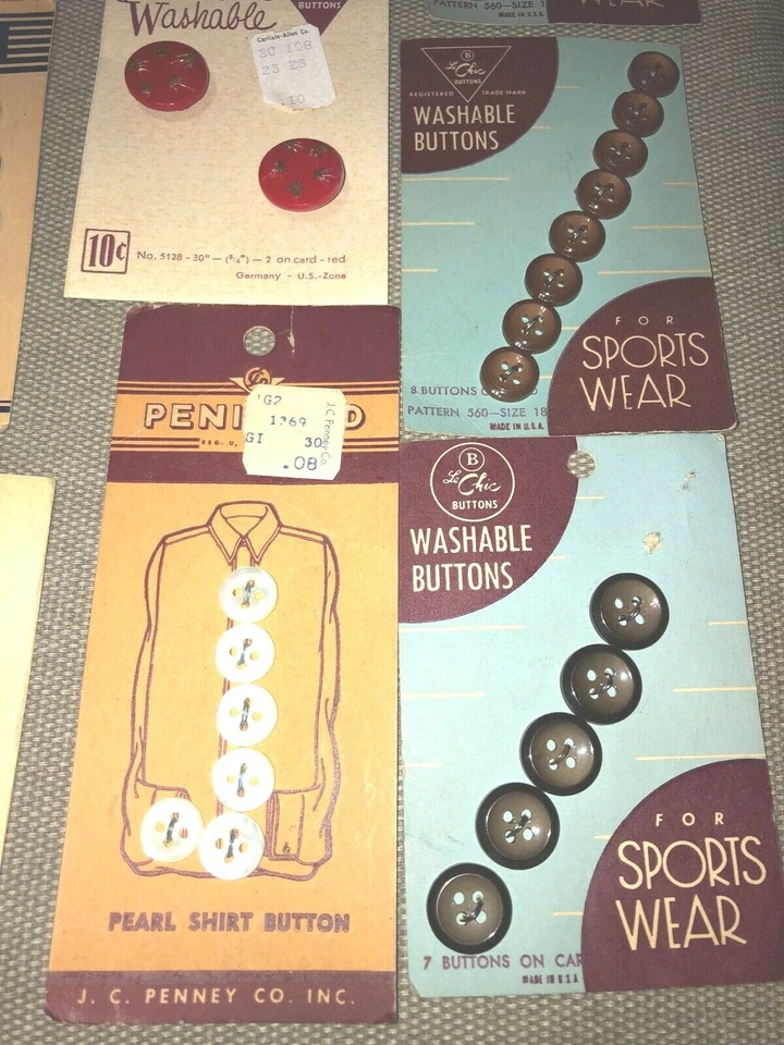 Antique Button Lot New old stock Le Chic La mode Exquisit L Chic 1950's MCM NOS - Image 2 of 4