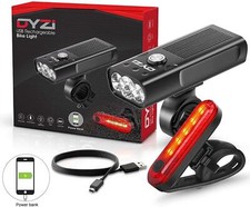 DYZI BIKE BICYCLE PREMIUM ALUMINIUM LIGHTS SET WATERPROOF RECHARGEABLE POWERBANK