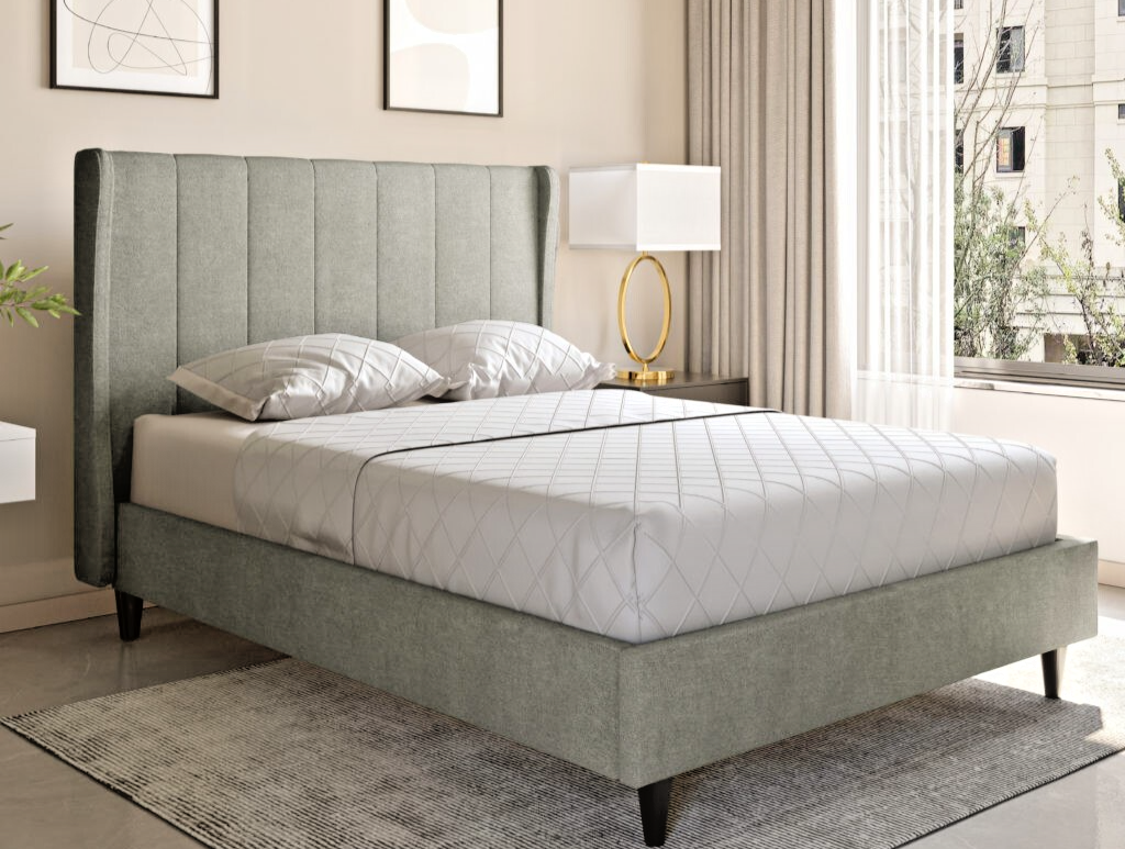 Amelia 5ft Kingsize Bed Grey Fabric