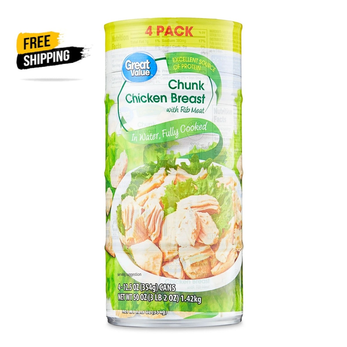 Great Value Chunk Chicken Breast 12.5 Ounce Can (4 Pack) | eBay