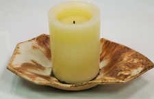 Art Pottery Geometric  Candle Holder Trinket Dish Tray (candle not included)