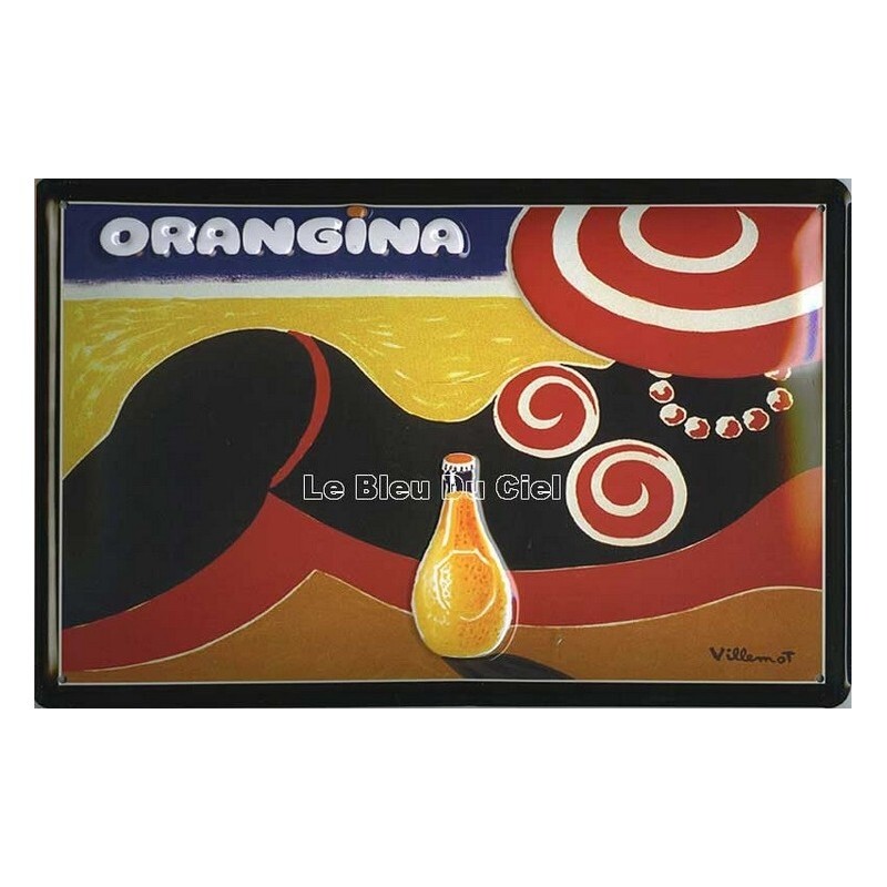 Plaque métal Orangina Villemot idée cadeau déco originale pour collectionneur