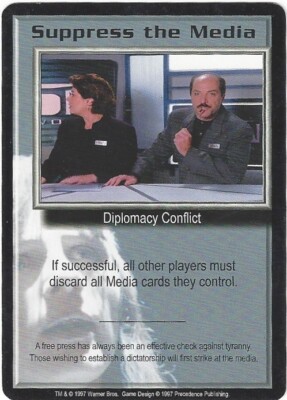 TCS 907  Babylon 5 TCG Suppress the Media Promo Card