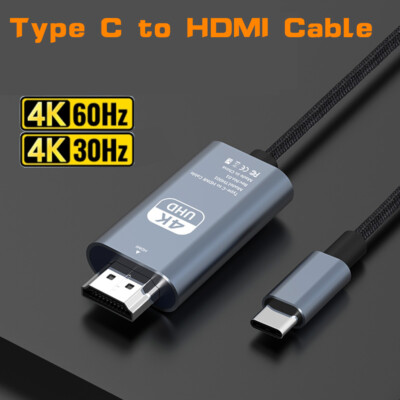 4K HD USB Type C To HDMI Cable Adapter Converter For Laptops MacBook Samsung
