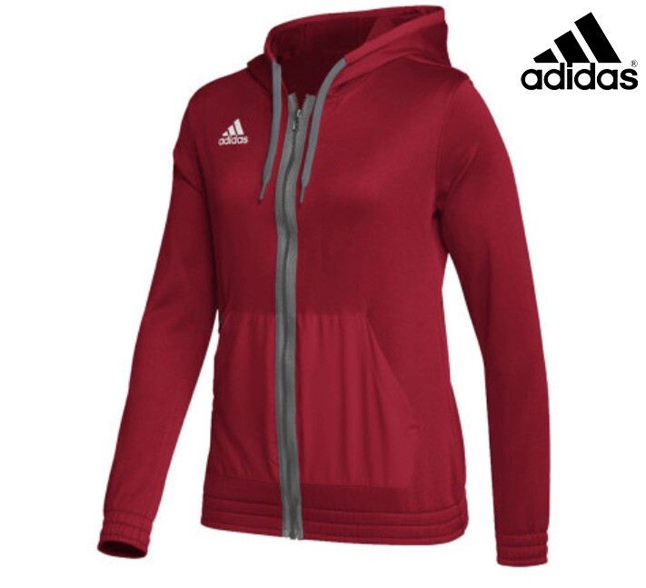 ADIDAS Women's Team Issue Full Zip Hoodie Jacket NWT Red/Gray Size