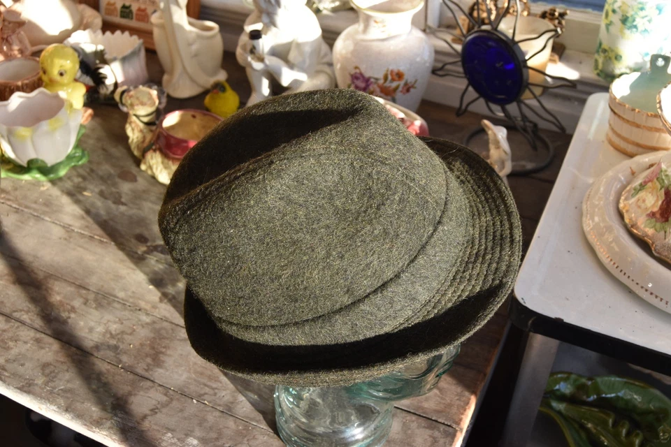Vintage Delta Sport Innsbruck Loden Wool Alpine Fedora Hat Tyrolean Austria - Image 4 of 4