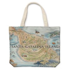 Xplorer Maps CTOTE CATI Santa Catalina Map Canvas Tote Bag